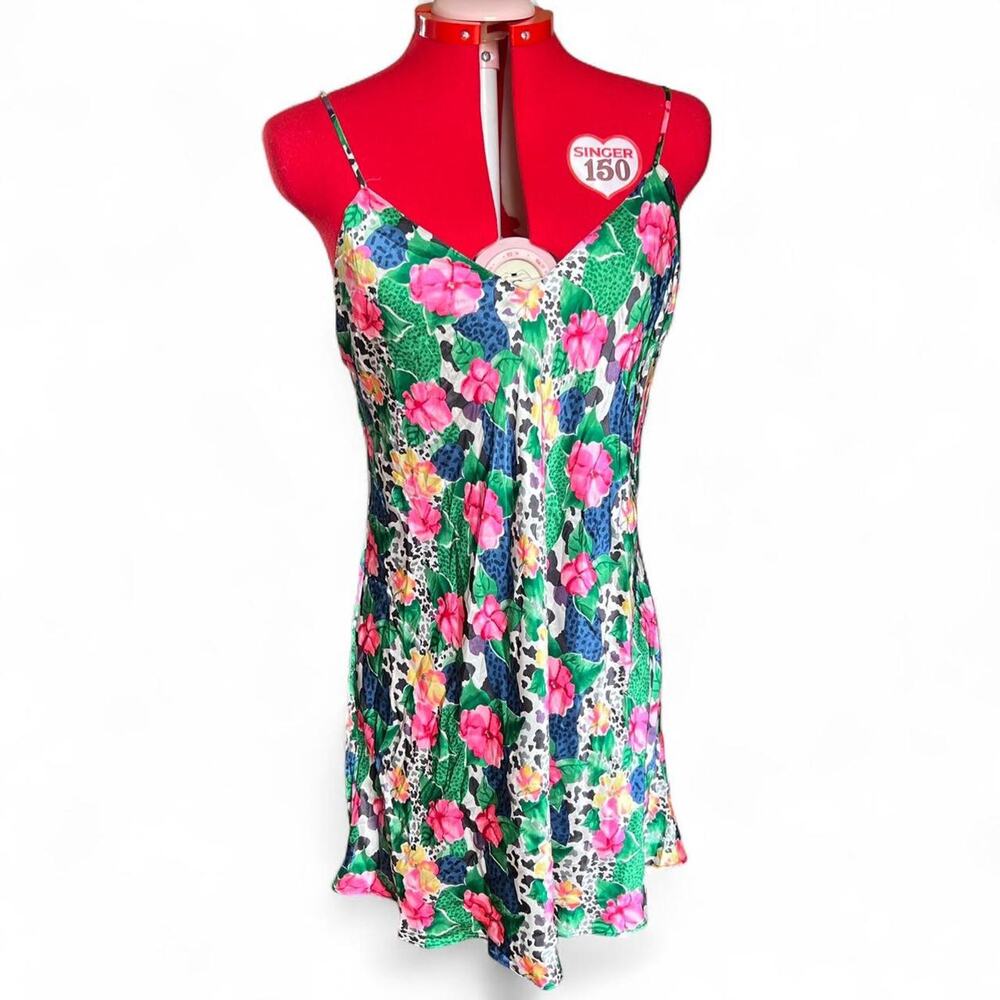 90s Victoria’s Secret Gold Label Vintage Silk Slip Dress Floral Size Large